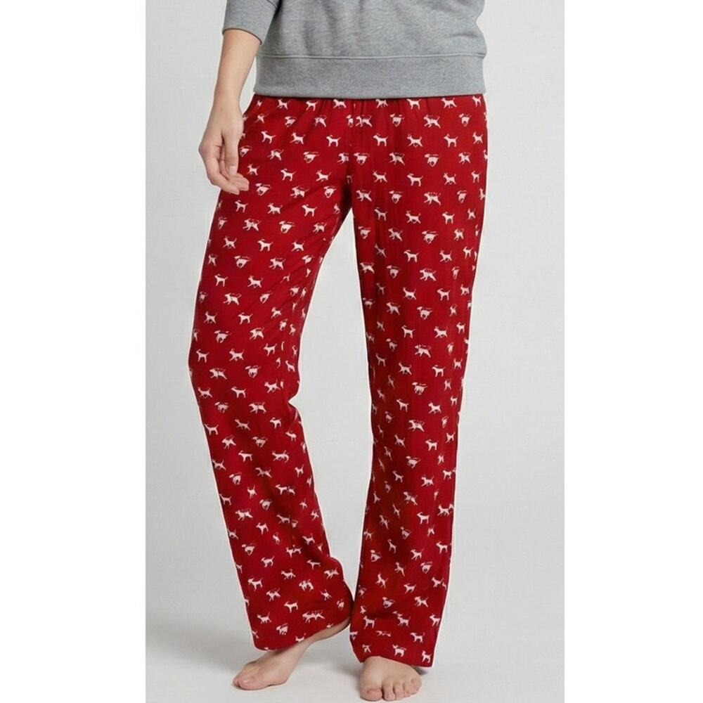 Victoria's Secret PINK XXL Red White Holiday Dog Print Lounge Pajama Pants - Picture 3 of 12